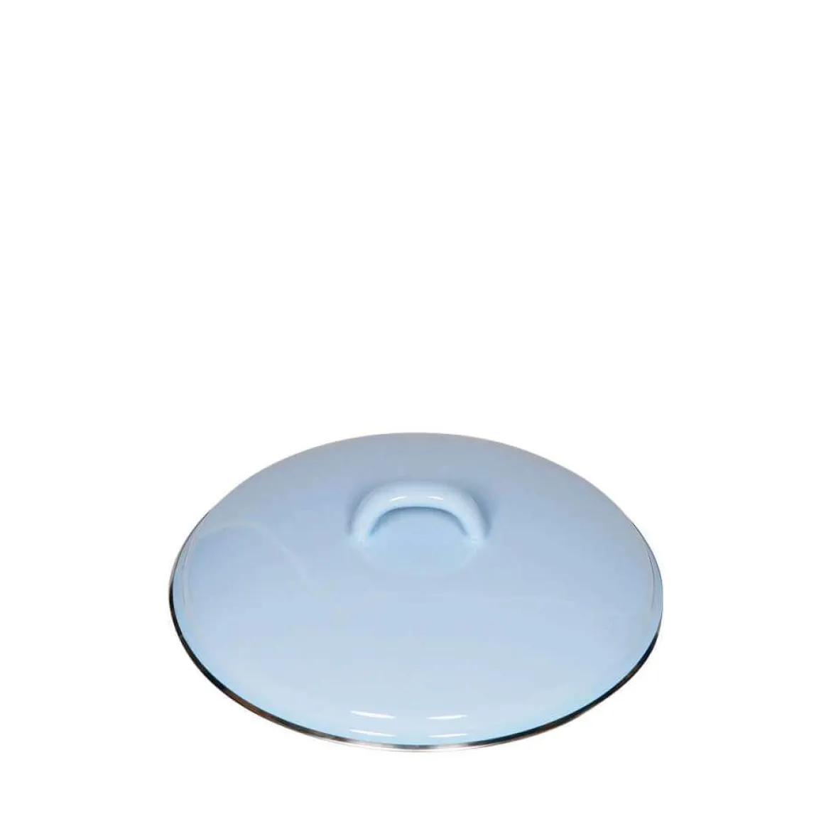 RIESS Emaille-Deckel Blau mit Chromrand – Ø 18 und 24 cm