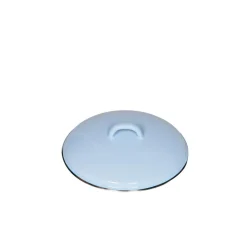 RIESS Emaille-Deckel Blau mit Chromrand – Ø 18 und 24 cm