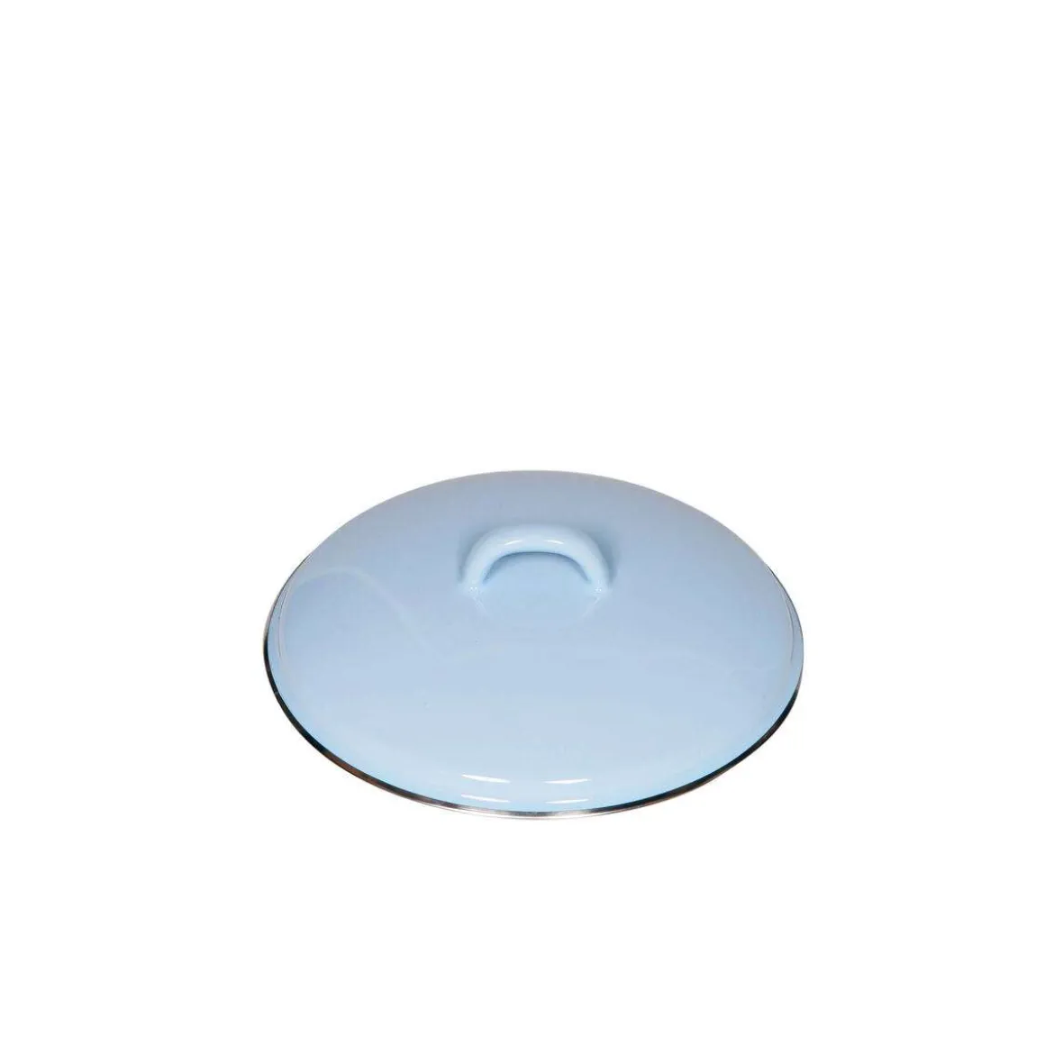 RIESS Emaille-Deckel Blau mit Chromrand – Ø 18 und 24 cm