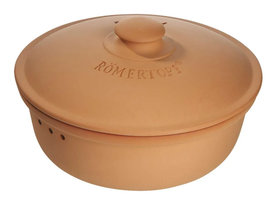 Römertopf Brottopf rund aus Terracotta für frisches Brot