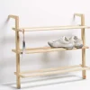 Schuhregal Gaston Side by Side aus unbehandelter massiver Esche