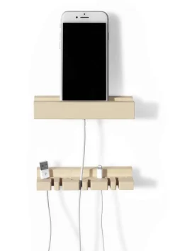 Side by Side Handy Ladestation Wand - aus Holz - modernes Design