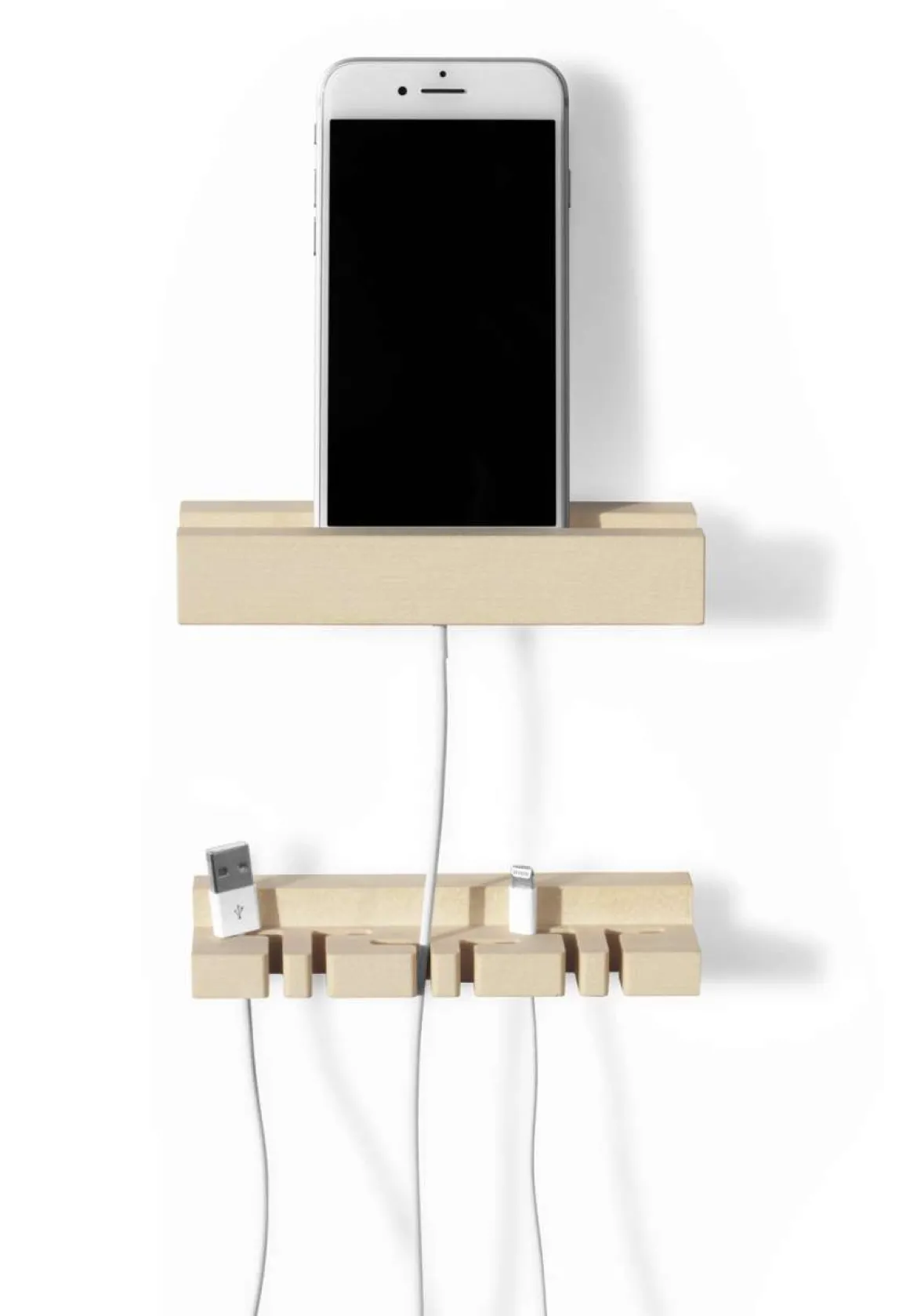 Side by Side Handy Ladestation Wand - aus Holz - modernes Design