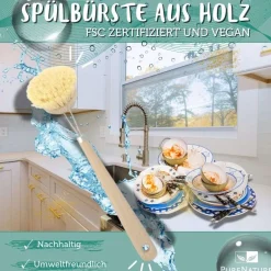 Spülbürste aus Holz mit Naturborsten