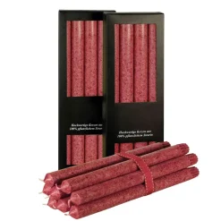 Stearin Stabkerze 4er Set, dunkelrot