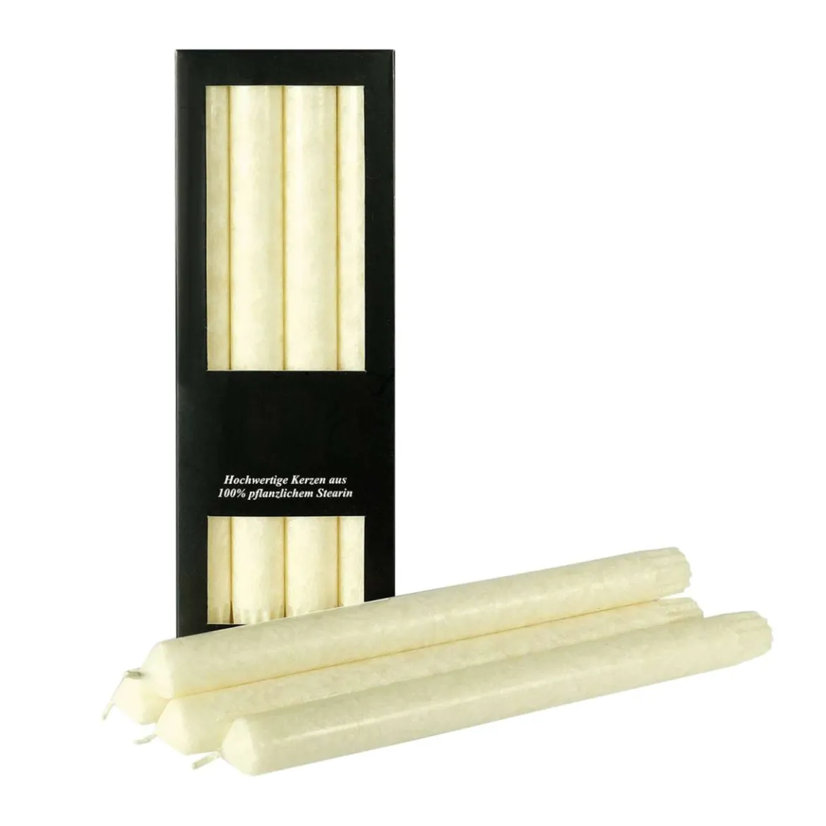 Stearin Stabkerze 4er Set, elfenbein