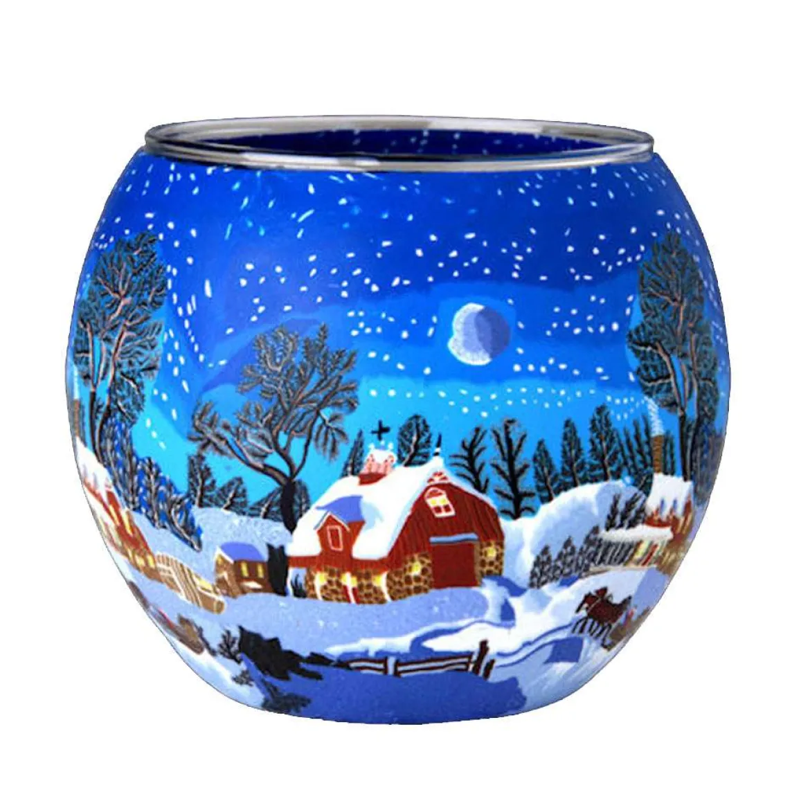 Teelicht Leuchtglas Winternacht