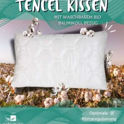 Tencel Kissen mit waschbarem Bio Baumwoll Bezug für Allergiker