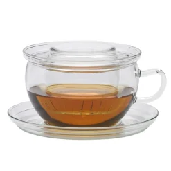 Trendglas Jena Teetasse Tea Time aus Glas mit Sieb und mit Deckel