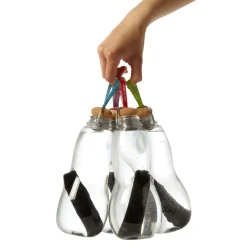 Trinkflasche mit Wasserfilter Binchotan Aktivkohle filtert Chlor