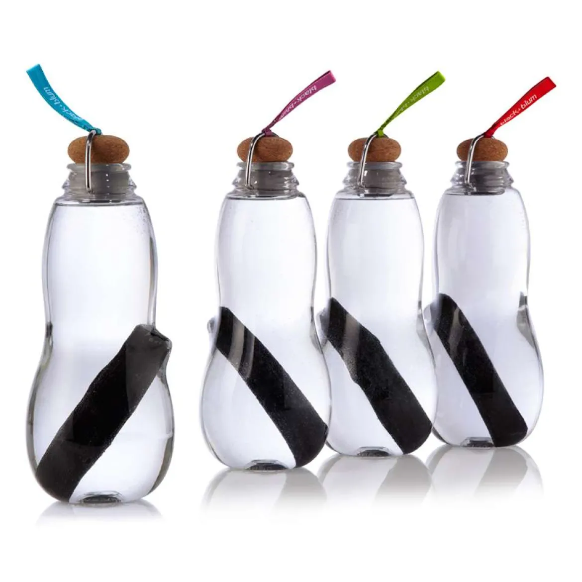Trinkflasche mit Wasserfilter Binchotan Aktivkohle filtert Chlor