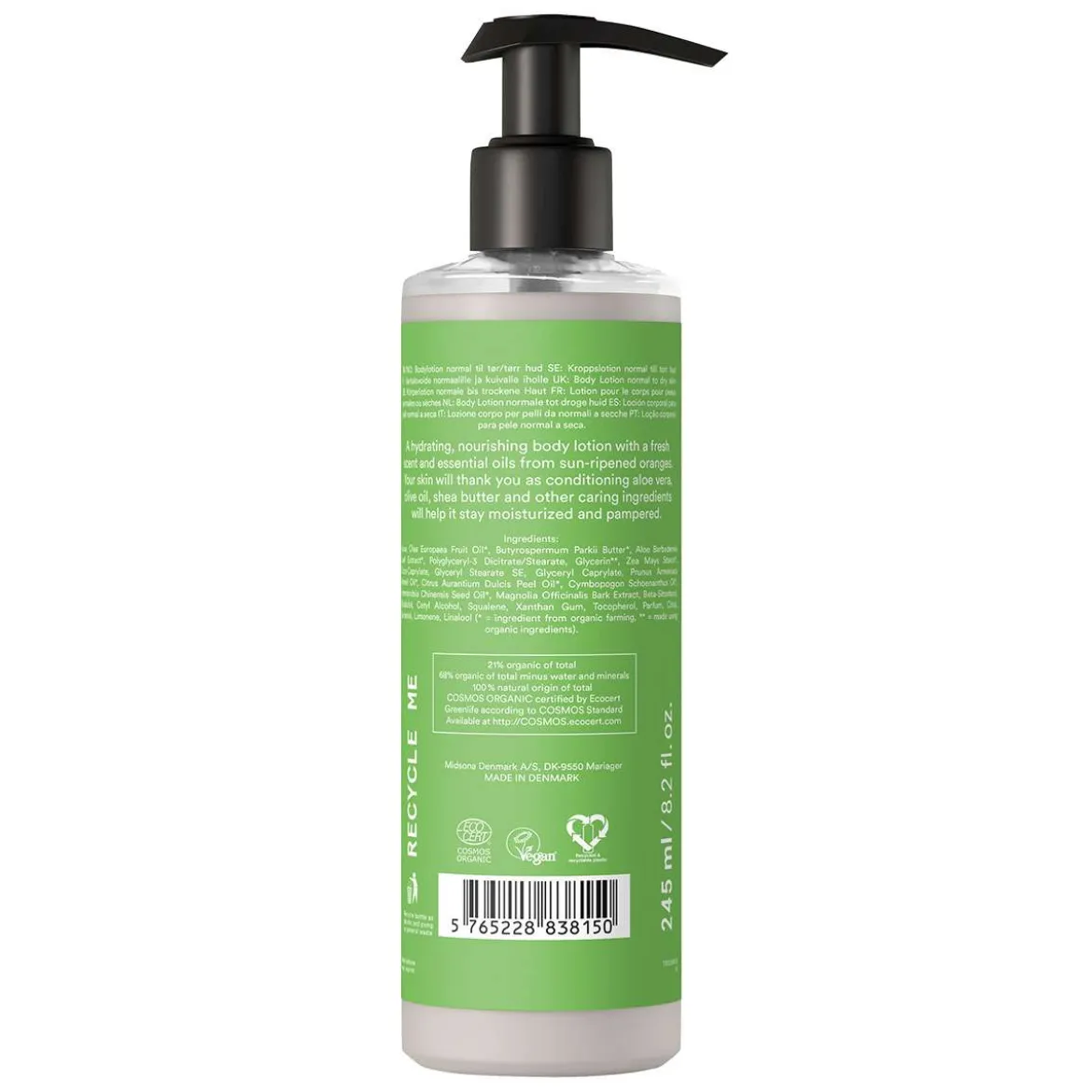 Urtekram Aloe Vera Körperlotion mit Olive - ohne Mineralöl, 250ml
