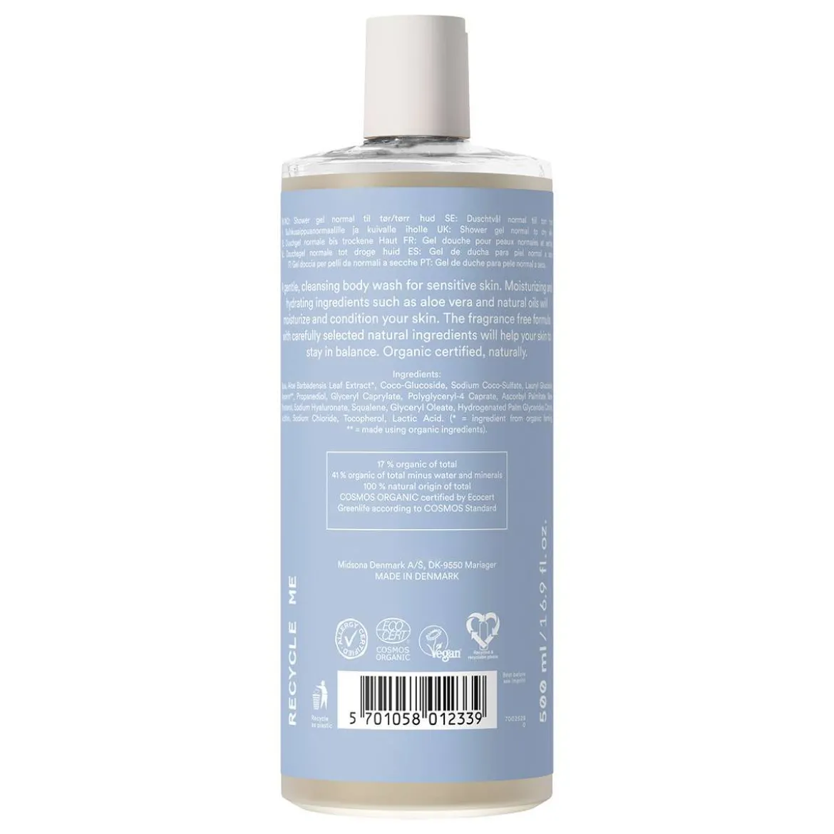 Veganes Urtekram Fragrance Free Duschgel für Allergiker
