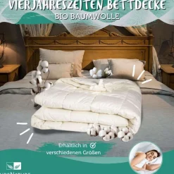 Vierjahreszeiten Bettdecke Bio Baumwolle - 2 waschbare Bettdecken