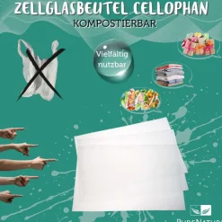 Zellglasbeutel Cellophan Flachbeutel, XL 33x50 cm