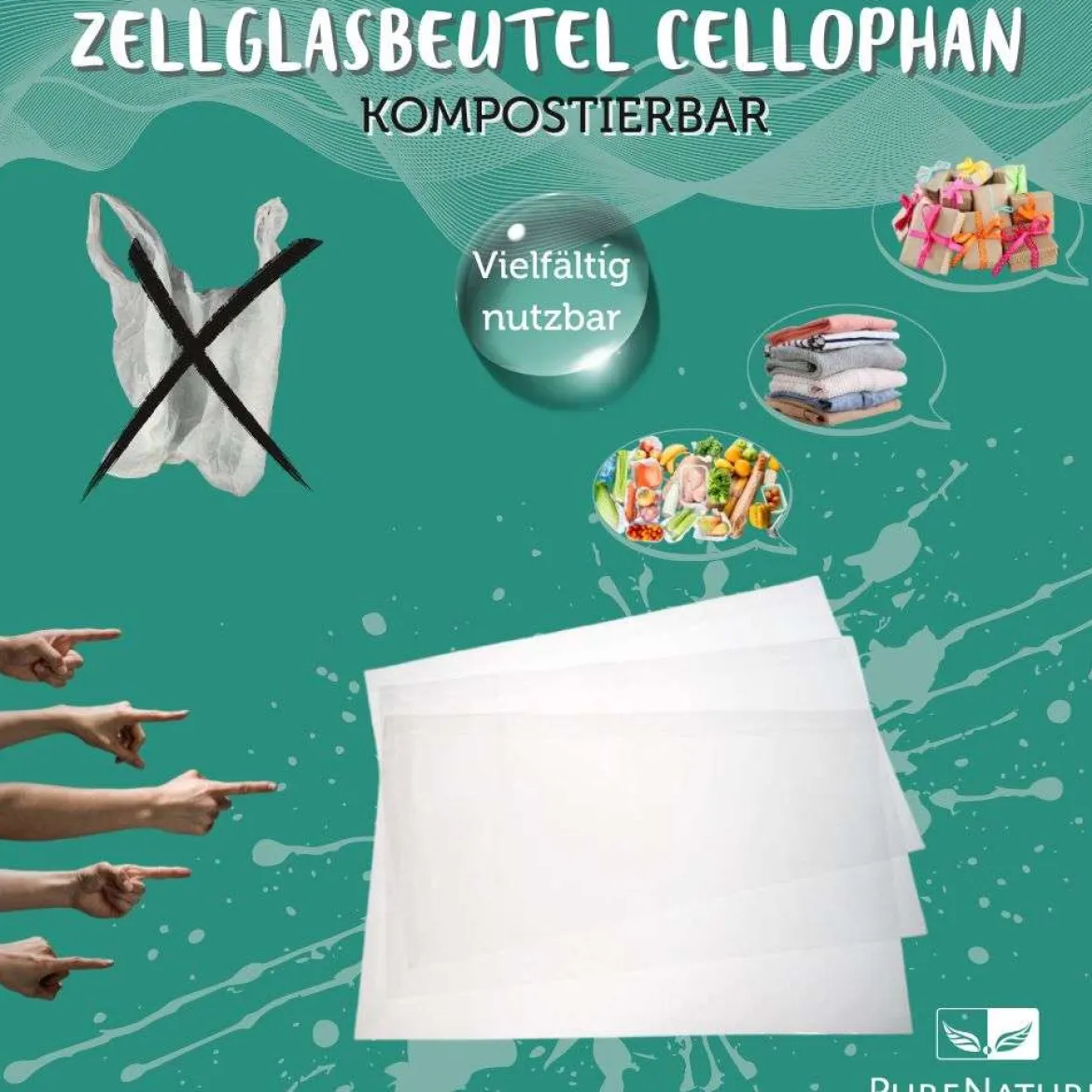 Zellglasbeutel Cellophan Flachbeutel, XL 33x50 cm