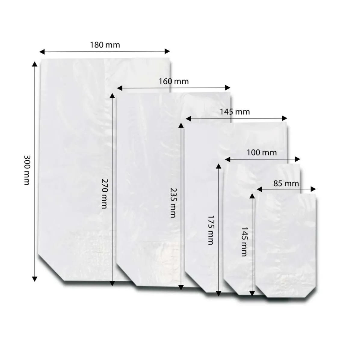 Zellglas Bodenbeutel Cellophan, 100 Stk