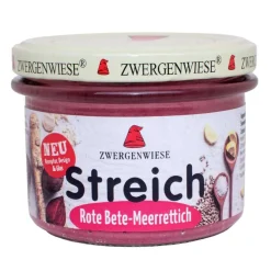 Zwergenwiese Bio-Brotaufstrich Meerrettich-Rote Bete ohne Gluten