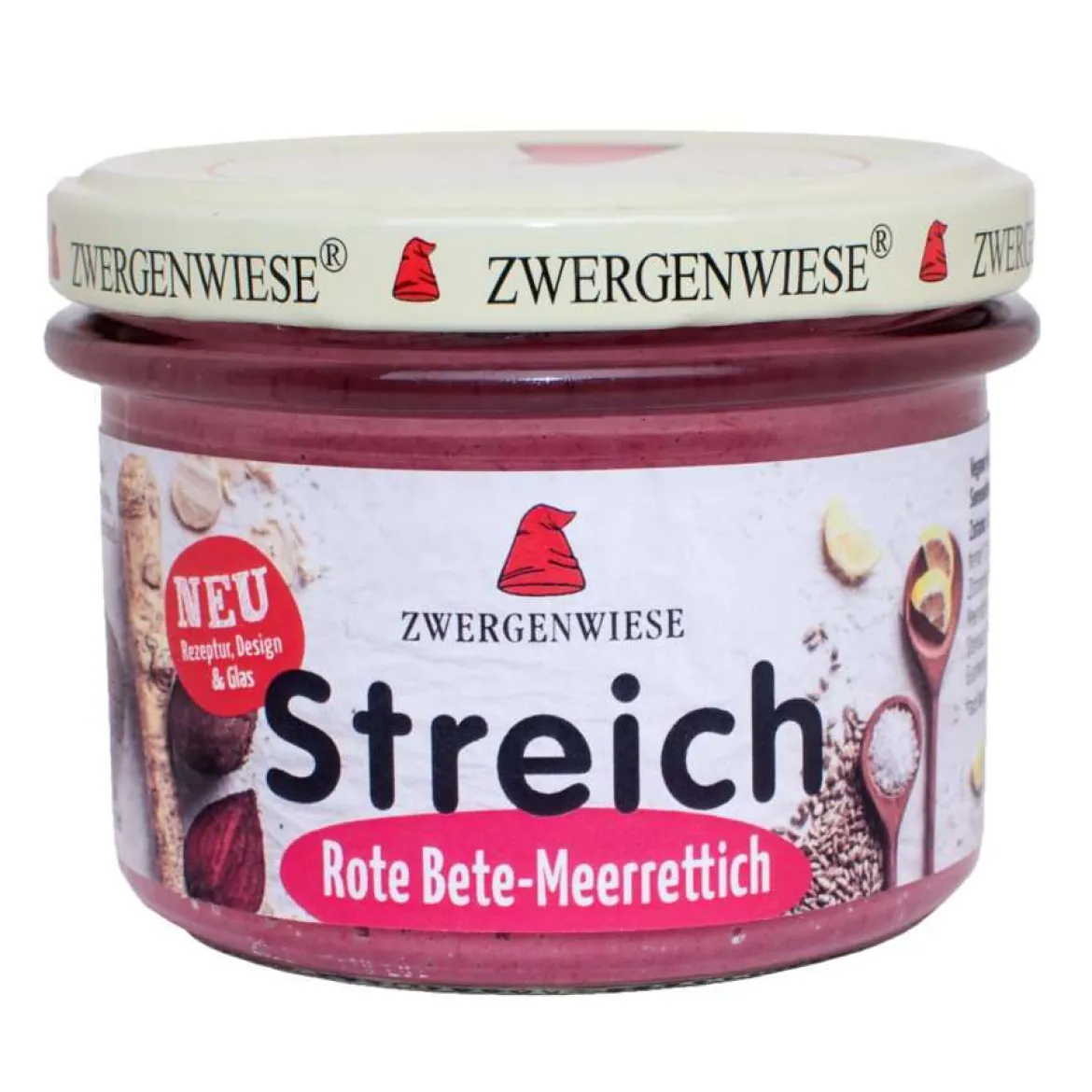 Zwergenwiese Bio-Brotaufstrich Meerrettich-Rote Bete ohne Gluten